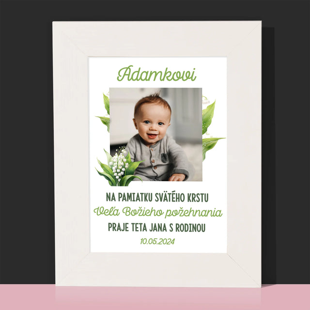 Fotografia A Podpis: Pamiatka Krstu Konvalinky - Rámček Na Fotografiu (Vertikálne)