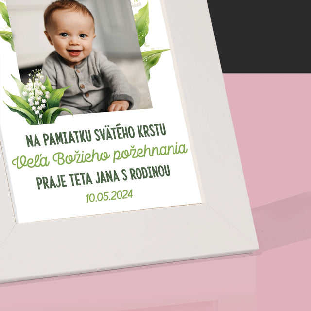 Fotografia A Podpis: Pamiatka Krstu Konvalinky - Rámček Na Fotografiu (Vertikálne)