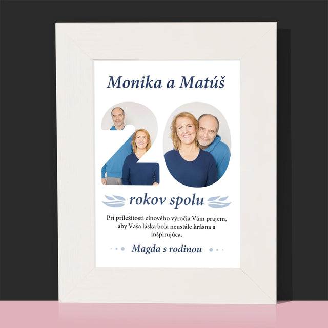 Slovo Z Fotografií: 20 Rokov Spolu - Rámček Na Fotografiu (Vertikálne)