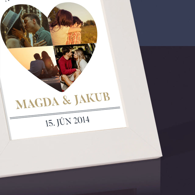 Tvar Z Fotografií: Výročie Srdce - Rámček Na Fotografiu (Vertikálne)