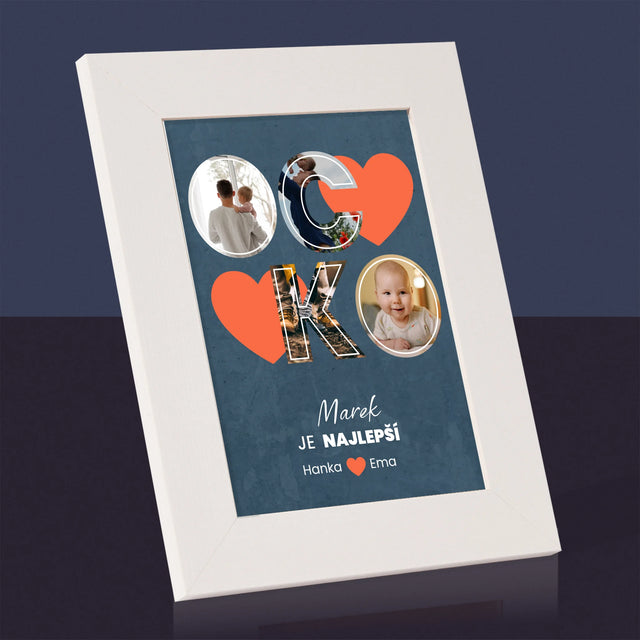 Fotokoláž: Ocko Je Najlepší - Rámček Na Fotografiu (Vertikálne)