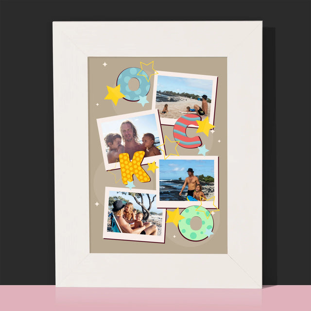 Fotokoláž: Písmená Ocko - Rámček Na Fotografiu (Vertikálne)