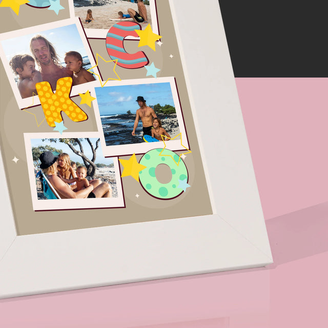 Fotokoláž: Písmená Ocko - Rámček Na Fotografiu (Vertikálne)