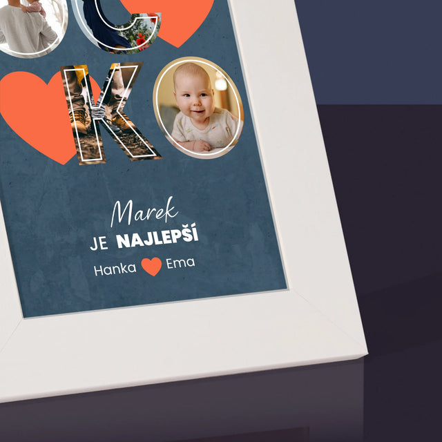 Fotokoláž: Ocko Je Najlepší - Rámček Na Fotografiu (Vertikálne)