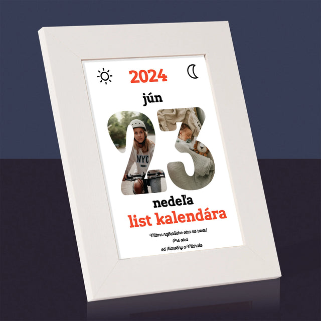 Slovo Z Fotografií: Deň Otcov List Kalendára - Rámček Na Fotografiu (Vertikálne)