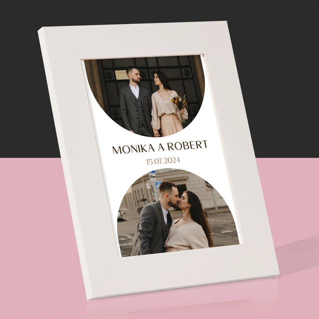 Fotokoláž: Dátum Svadby - Rámček Na Fotografiu (Vertikálne)
