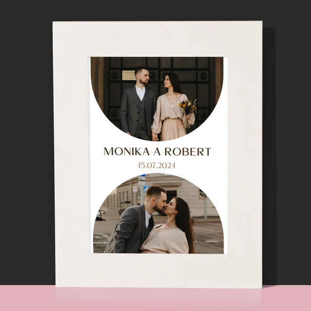 Fotokoláž: Dátum Svadby - Rámček Na Fotografiu (Vertikálne)