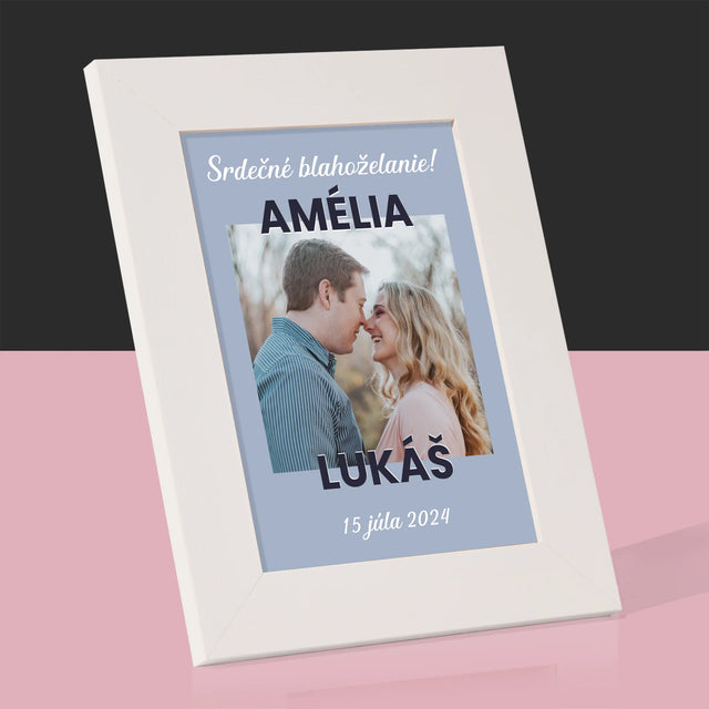 Fotografia A Podpis: Svadobné Blahoželanie - Rámček Na Fotografiu (Vertikálne)