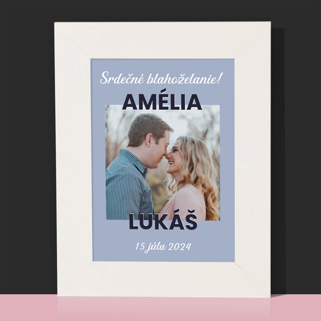 Fotografia A Podpis: Svadobné Blahoželanie - Rámček Na Fotografiu (Vertikálne)