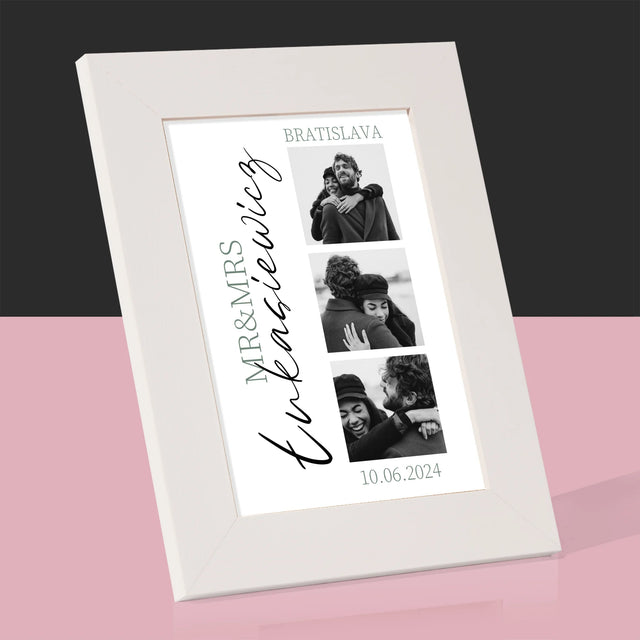 Fotokoláž: Mr&Mrs Svadobné - Rámček Na Fotografiu (Vertikálne)
