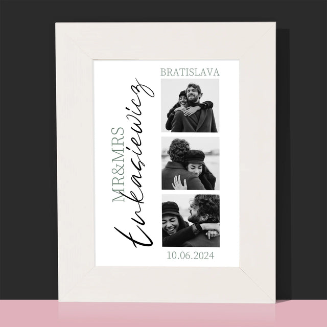 Fotokoláž: Mr&Mrs Svadobné - Rámček Na Fotografiu (Vertikálne)