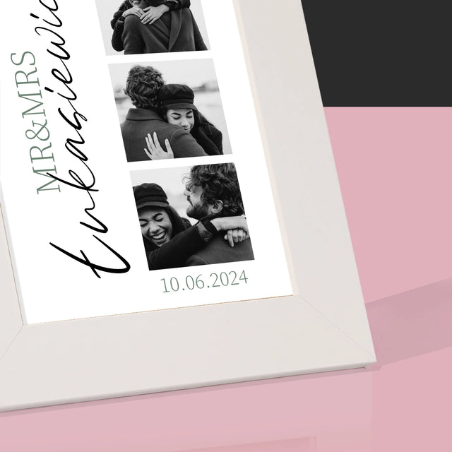 Fotokoláž: Mr&Mrs Svadobné - Rámček Na Fotografiu (Vertikálne)