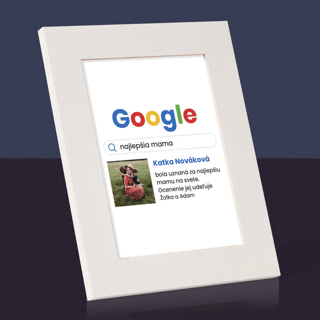 Fotografia A Podpis: Najlepšia Mama Výsledok Google - Rámček Na Fotografiu (Vertikálne)