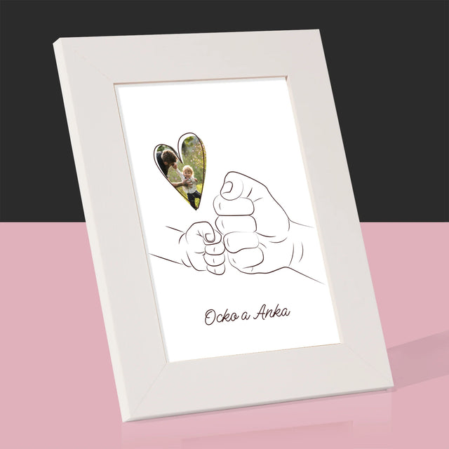 Fotografia A Podpis: Ocko Dieťa Rúčka - Rámček Na Fotografiu (Vertikálne)