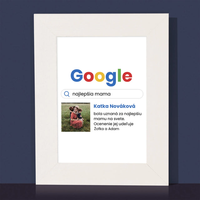 Fotografia A Podpis: Najlepšia Mama Výsledok Google - Rámček Na Fotografiu (Vertikálne)