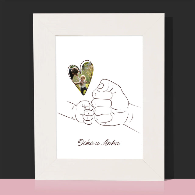 Fotografia A Podpis: Ocko Dieťa Rúčka - Rámček Na Fotografiu (Vertikálne)