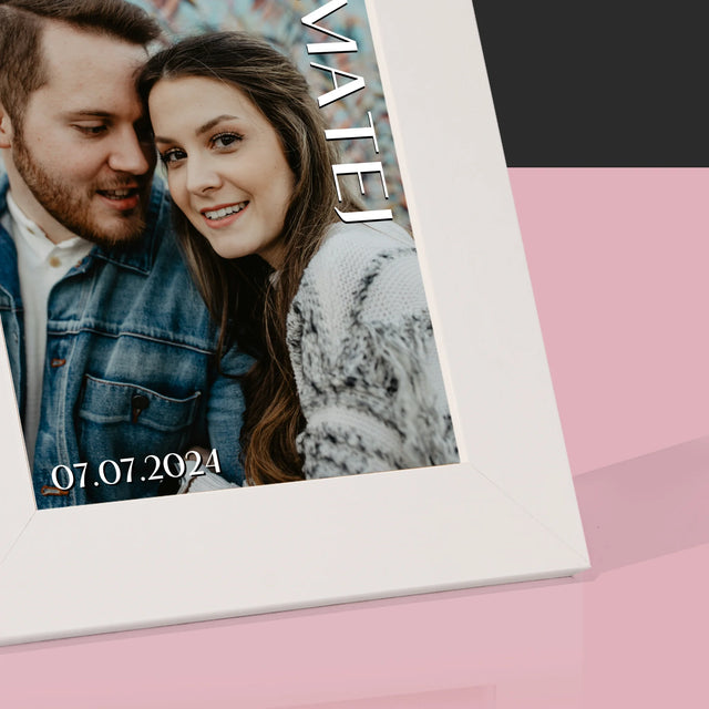 Fotografia A Podpis: Mená Svadba - Rámček Na Fotografiu (Vertikálne)