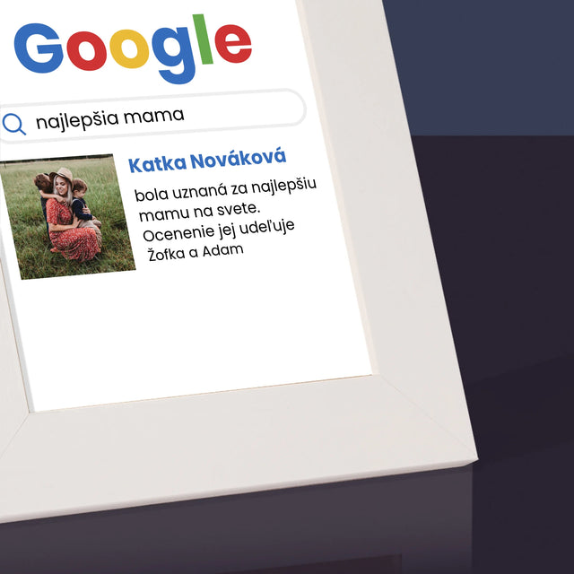 Fotografia A Podpis: Najlepšia Mama Výsledok Google - Rámček Na Fotografiu (Vertikálne)