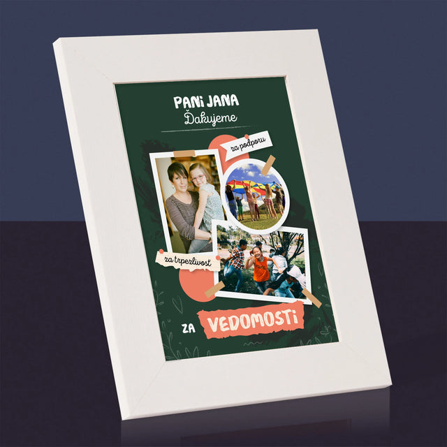 Fotokoláž: Ďakujeme Za Vedomosti - Rámček Na Fotografiu (Vertikálne)