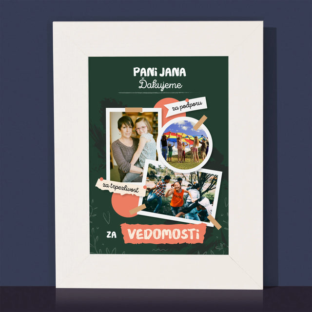 Fotokoláž: Ďakujeme Za Vedomosti - Rámček Na Fotografiu (Vertikálne)
