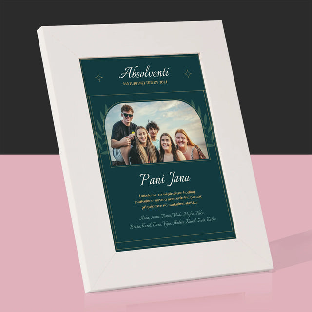 Monogram: Učiteľ Ďakujeme - Rámček Na Fotografiu (Vertikálne)