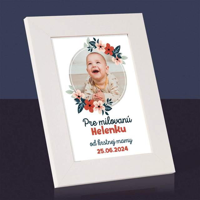 Fotografia A Podpis: Pre Dieťa Od Krstných Rodičov - Rámček Na Fotografiu (Vertikálne)