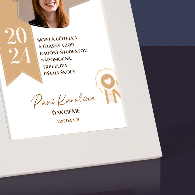 Fotografia A Podpis: Diplom Pre Učiteľa - Rámček Na Fotografiu (Vertikálne)
