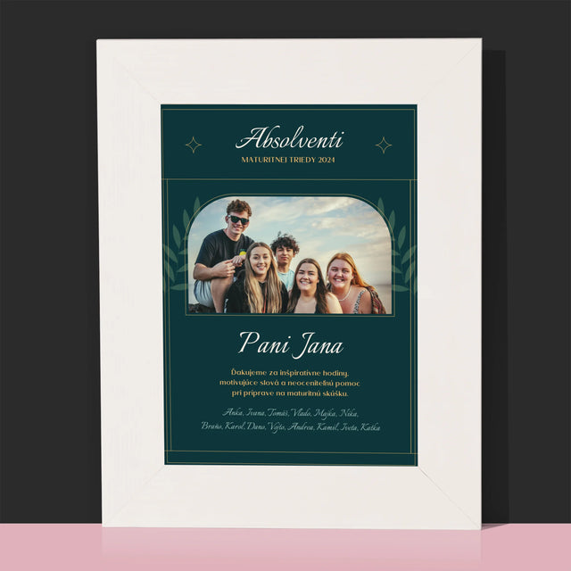 Monogram: Učiteľ Ďakujeme - Rámček Na Fotografiu (Vertikálne)