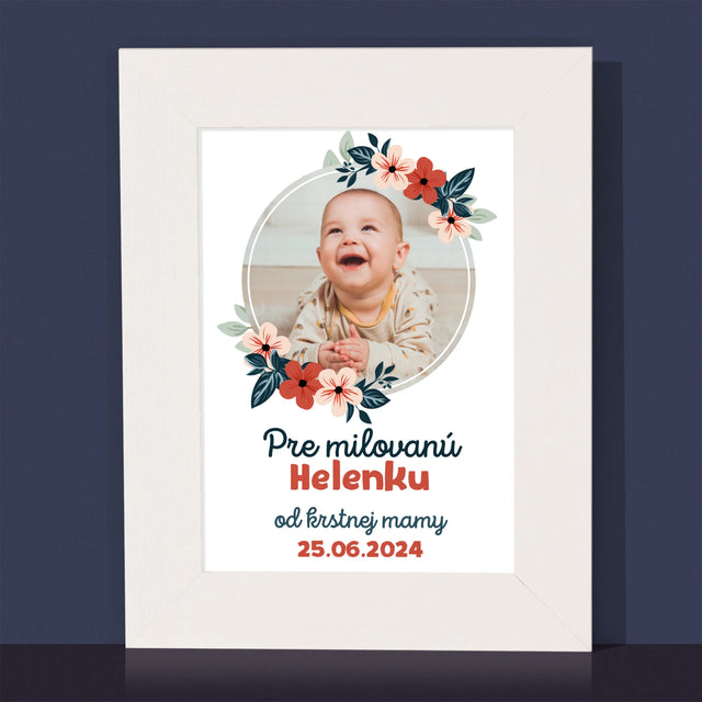 Fotografia A Podpis: Pre Dieťa Od Krstných Rodičov - Rámček Na Fotografiu (Vertikálne)