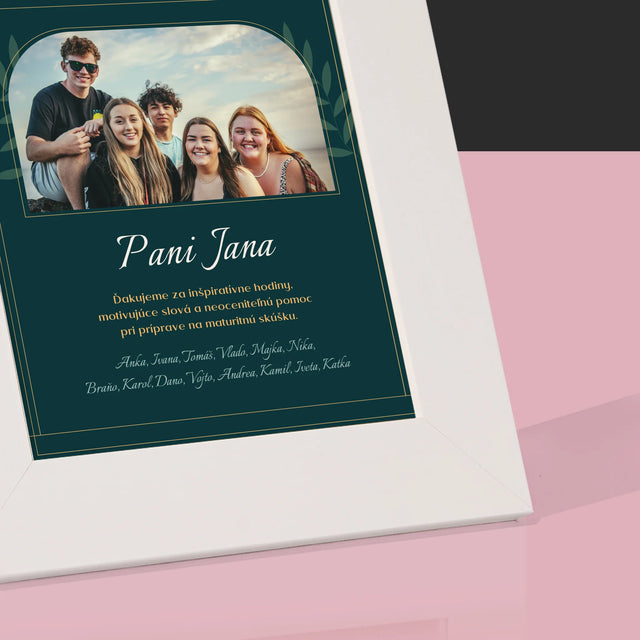 Monogram: Učiteľ Ďakujeme - Rámček Na Fotografiu (Vertikálne)