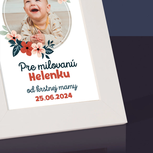 Fotografia A Podpis: Pre Dieťa Od Krstných Rodičov - Rámček Na Fotografiu (Vertikálne)