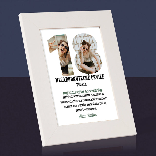 Slovo Z Fotografií: 18. Narodeniny - Rámček Na Fotografiu (Vertikálne)