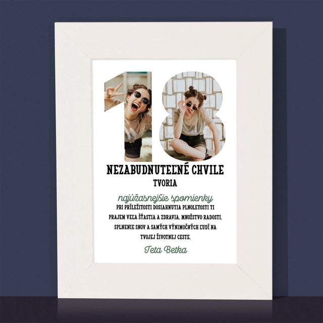 Slovo Z Fotografií: 18. Narodeniny - Rámček Na Fotografiu (Vertikálne)