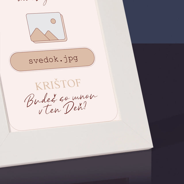 Meno A Podpis: Niekto Mi Chýba Svedok - Rámček Na Fotografiu (Vertikálne)