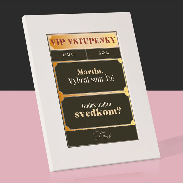 Meno A Podpis: Vip Vstupenky Svedok - Rámček Na Fotografiu (Vertikálne)