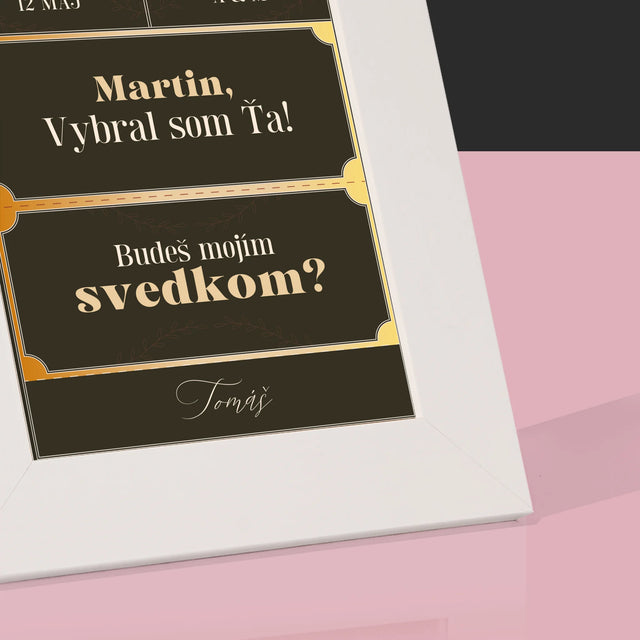 Meno A Podpis: Vip Vstupenky Svedok - Rámček Na Fotografiu (Vertikálne)