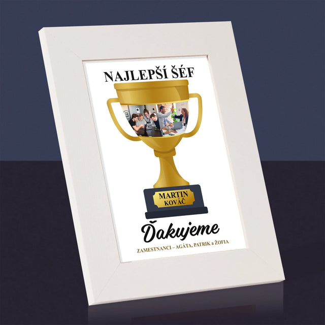 Fotokoláž: Pohár Pre Najlepšieho Šéfa - Rámček Na Fotografiu (Vertikálne)