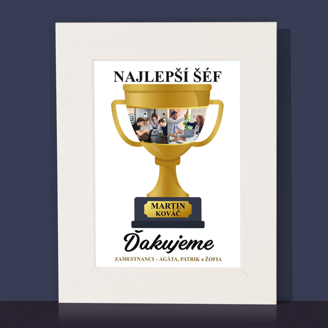Fotokoláž: Pohár Pre Najlepšieho Šéfa - Rámček Na Fotografiu (Vertikálne)