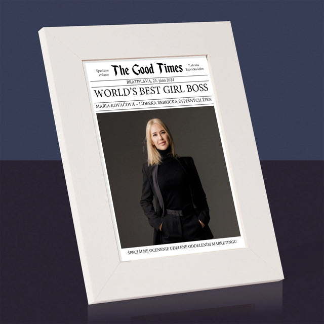 Obálka Časopisu: World’S Best Girl Boss - Rámček Na Fotografiu (Vertikálne)