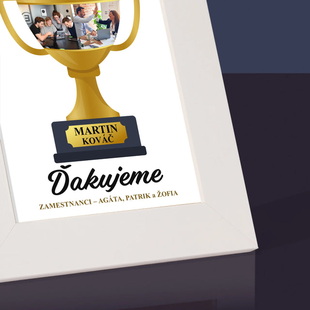 Fotokoláž: Pohár Pre Najlepšieho Šéfa - Rámček Na Fotografiu (Vertikálne)