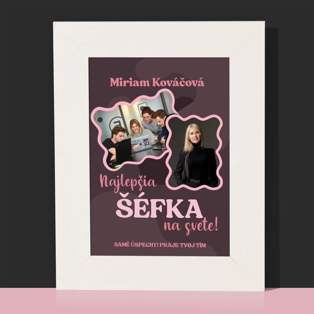 Fotokoláž: Najlepšia Šéfka - Rámček Na Fotografiu (Vertikálne)
