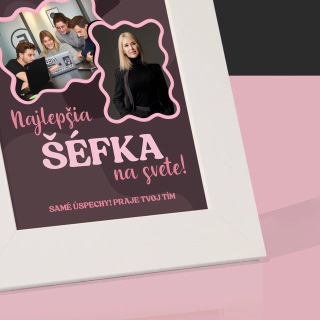 Fotokoláž: Najlepšia Šéfka - Rámček Na Fotografiu (Vertikálne)