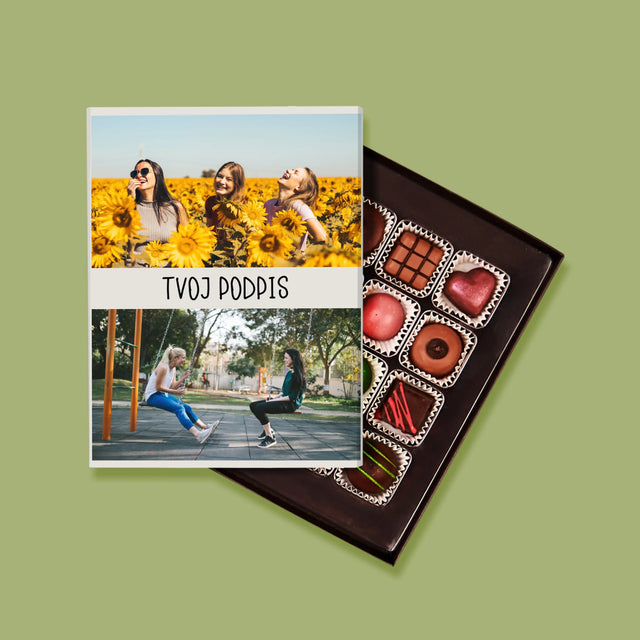 Fotokoláž: 2 Fotografie A Podpis - Pralinky