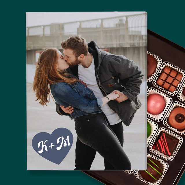 Fotokoláž: Iniciály Srdce - Pralinky