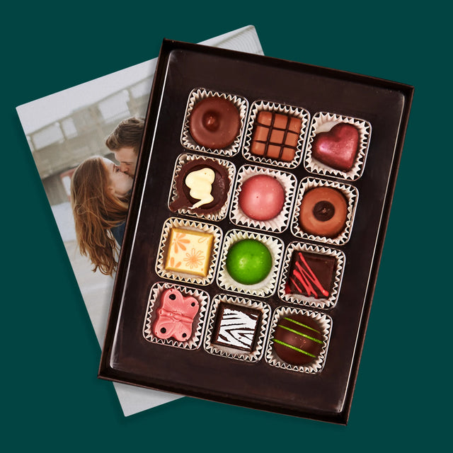 Fotokoláž: Iniciály Srdce - Pralinky