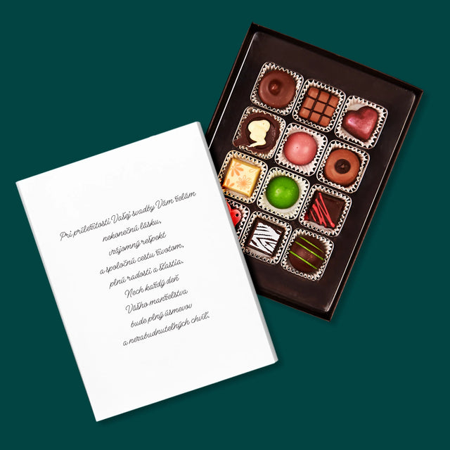 Fotokoláž: Iniciály Srdce - Pralinky