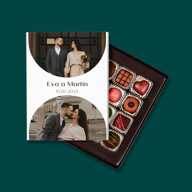 Fotokoláž: Dátum Svadby - Pralinky