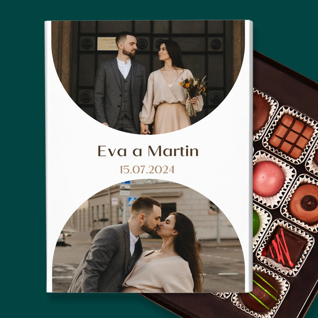 Fotokoláž: Dátum Svadby - Pralinky