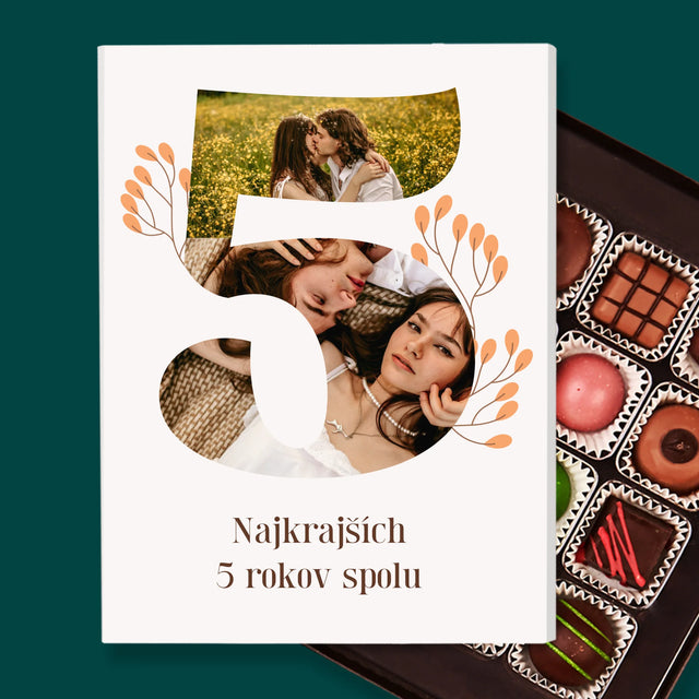 Fotokoláž: 5. Výročie - Pralinky