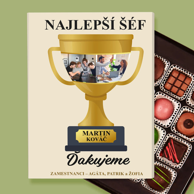 Fotokoláž: Pohár Pre Najlepšieho Šéfa - Pralinky